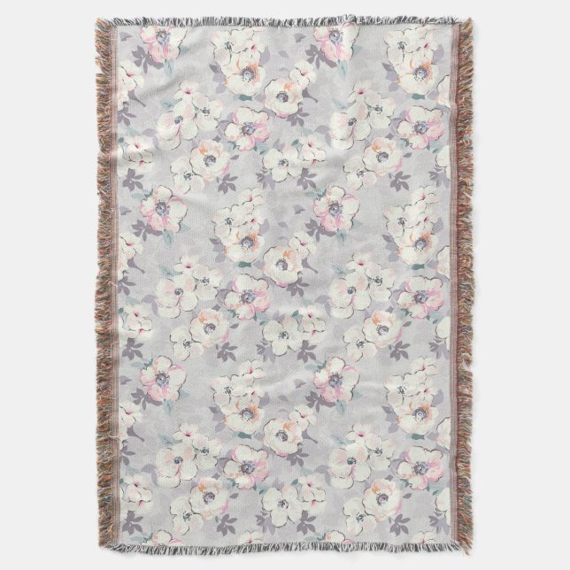 Weiches rosa Aquarell-Muster Decke (Vorderseite Vertikal)