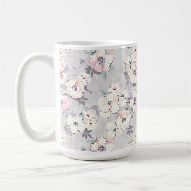 Weiches rosa Aquarell-Muster Kaffeetasse (Links)