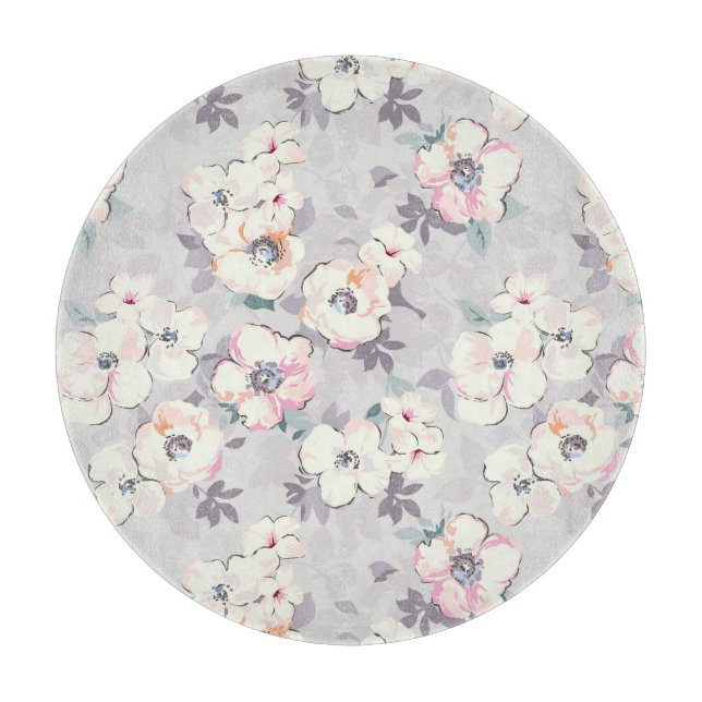 Weiches rosa Aquarell-Muster Schneidebrett (Vorderseite)