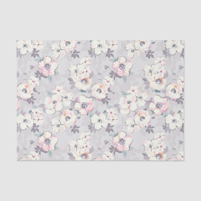 Weiches rosa Aquarell-Muster Seidenpapier (Vorderseite)