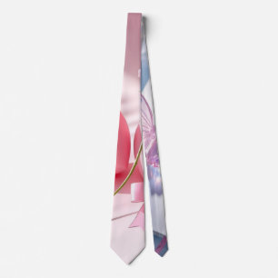 Weiches Rosa Blau Pastell Blumen Traumhafte Kunst  Krawatte