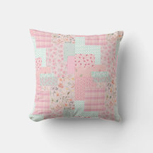 Weiches rosa Blumen-Wurfkissen | Elegante Rose-Äst
