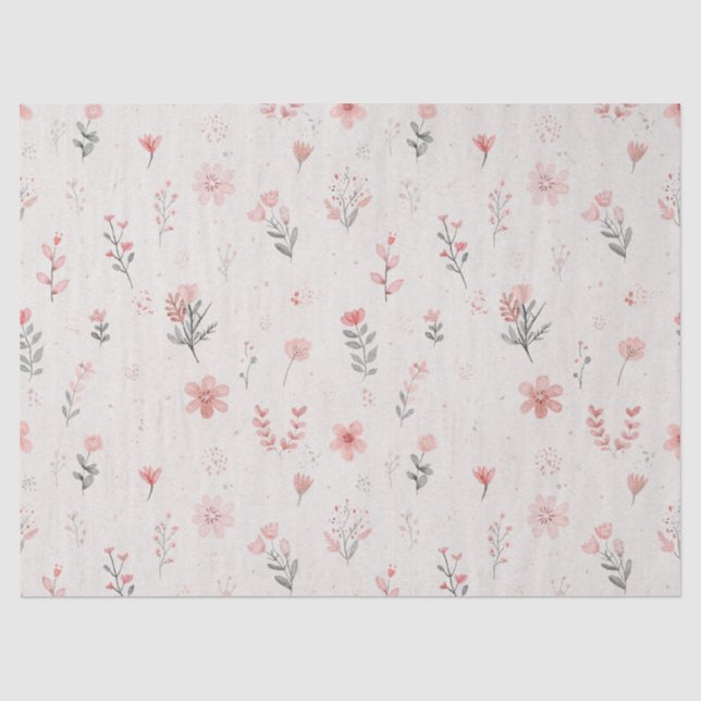 Weiches Rosa Blumenmuster-Tissue-Papier Seidenpapier (Vorderseite)