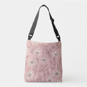 Weiches Rosa Cottage Blumenmuster Tragetaschen Mit Langen Trägern