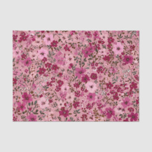 Weiches Rosa Ditsy Pastell Boho 70er Jahre Vintage Seidenpapier