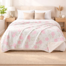 Weiches rosa florales Sherpa-Decke