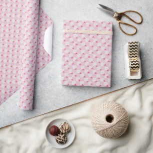 Weiches Rosa Gänseblümchen Karo Blumenmuster Geschenkpapier