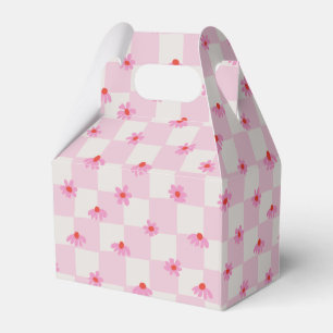 Weiches Rosa Gänseblümchen Karo Blumenmuster Geschenkschachtel