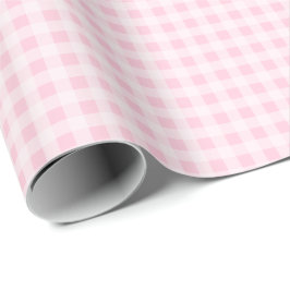 Weiches rosa Gingham-Geschenkpapier Geschenkpapier
