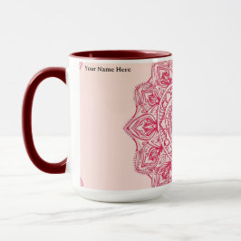 Weiches Rosa Herz Mandala Intricate Benutzerdefini Tasse