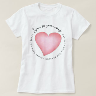 Weiches rosa Herz mit kreisförmigem benutzerdefini T-Shirt