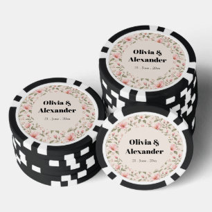 Weiches Rosa Kirschblüten-Blumen nahtloses Muster Pokerchips