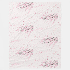 Weiches Rosa Kirschblüten Blumenmuster Fleece 