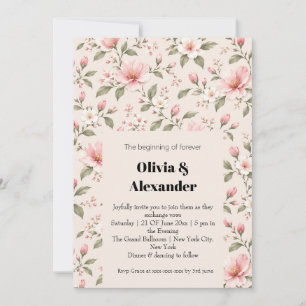 Weiches rosa Kirschblüten-Blumenmuster nahtlos Einladung