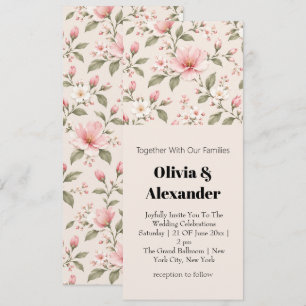 Weiches rosa Kirschblüten-Blumenmuster nahtlos Einladung