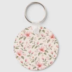 Weiches rosa Kirschblüten-Blumenmuster nahtlos Schlüsselanhänger