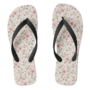 Weiches Rosa Kirschblüten Florales Nahtloses Muste Flip Flops