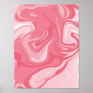 Weiches rosa Marmor Flüssigkeits-Kunst-Muster Poster