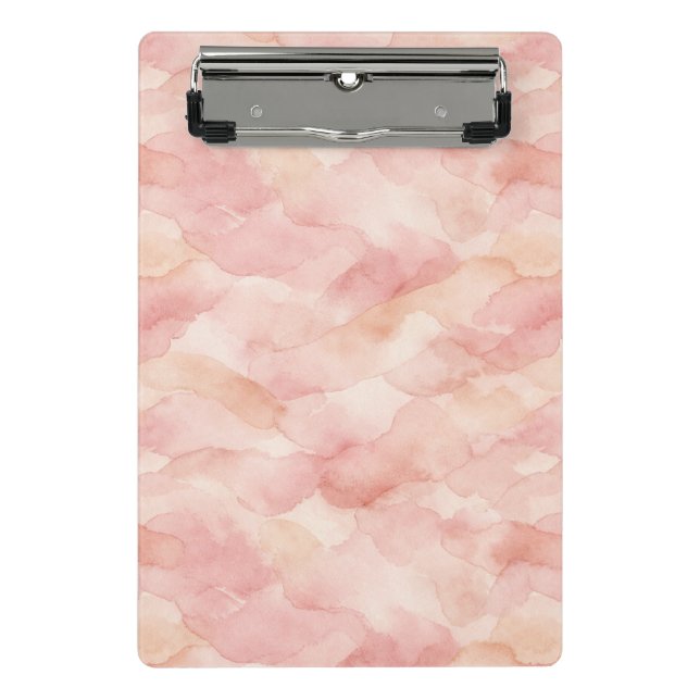 Weiches rosa modernes abstraktes Designmuster Mini Klemmbrett (Vorderseite)