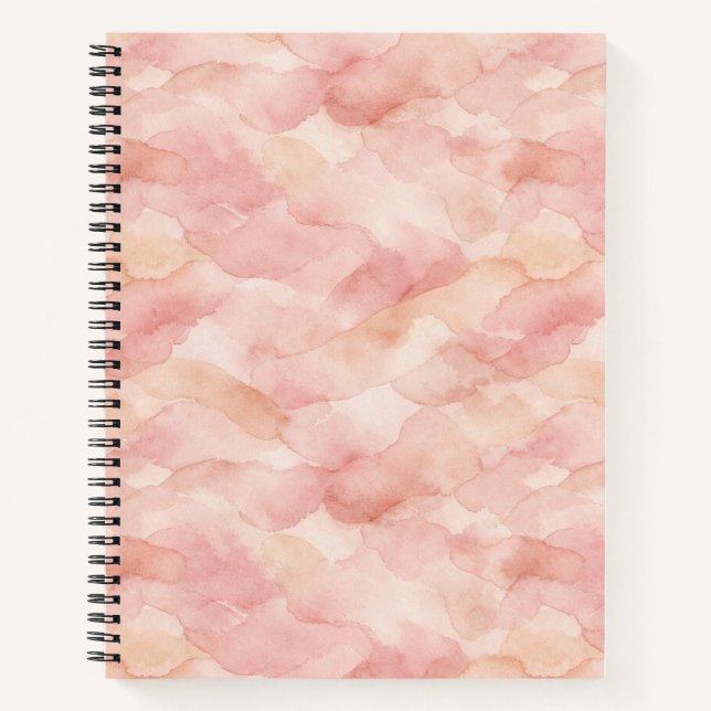 Weiches Rosa modernes abstraktes Designmuster Notizbuch (Vorderseite)