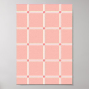 Weiches rosa Rastermuster mit Korallenakzent Poster