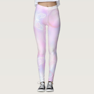 Weiches rosa Schmetterlings-Glow-Muster Leggings