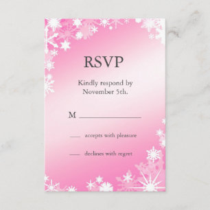 Weiches rosa Schneeflocken UAWG RSVP Karte