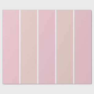 Weiches Rosa und Beige Vertikalstreifenmuster Geschenkpapier
