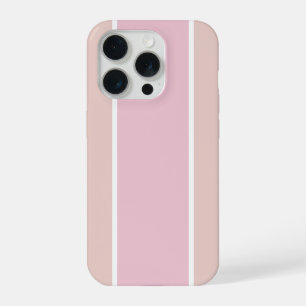 Weiches Rosa und Beige Vertikalstreifenmuster iPhone 15 Pro Hülle
