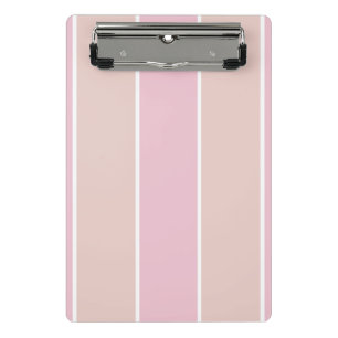 Weiches Rosa und Beige Vertikalstreifenmuster Mini Klemmbrett