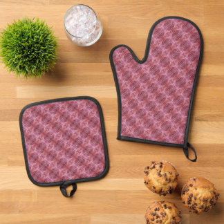 Weiches rosa und violettes geometrisches diagonale ofenhandschuh & Topflappen-Set