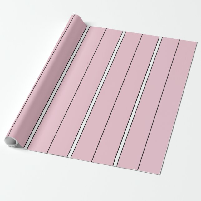 Weiches Rosa Vertikalstreifenmuster Minimal Geschenkpapier (Ungerollt)