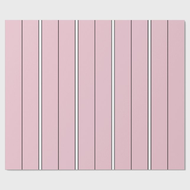 Weiches Rosa Vertikalstreifenmuster Minimal Geschenkpapier (Flach)