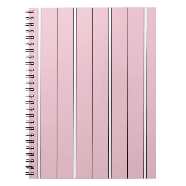 Weiches Rosa Vertikalstreifenmuster Minimal Notizblock (Vorderseite)