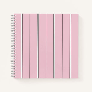 Weiches Rosa Vertikalstreifenmuster Minimal Notizbuch