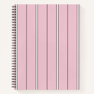 Weiches Rosa Vertikalstreifenmuster Minimal Notizbuch