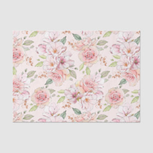 Weiches rosa Vintage-Rosen-Muster Seidenpapier