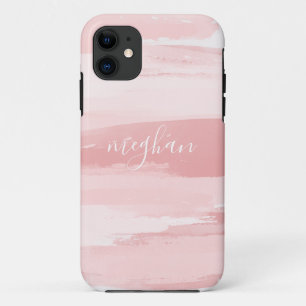 Weiches Rosa Wasserfarbe Monogramm Schrift Notizbu Case-Mate iPhone Hülle