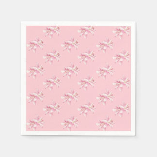 Weiches Rosa Zartes Blumenmuster Papier Serviette