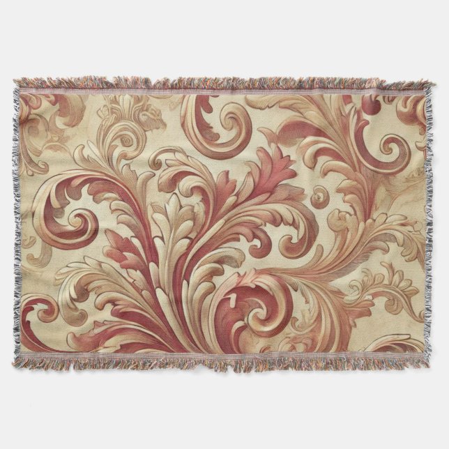 Weiches Rot- und Goldschattel Decke (Vorderseite)