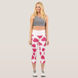 Weiches Rotes Herz Capri Leggings
