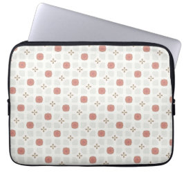 Weiches rotes und beiges florales geometrisches Fl Laptopschutzhülle