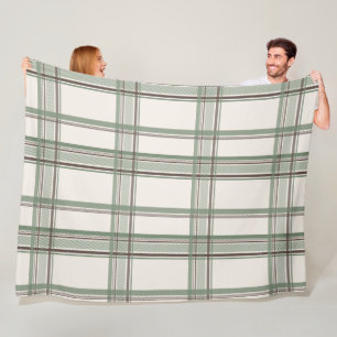 Weiches Salbei-Cream-Karo-Ästhetik-Fleece Fleecedecke