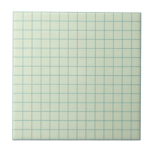 Weiches Salbeigrün kariertes Muster Retro-Minimali Fliese