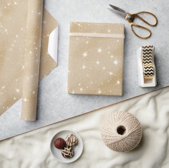 Weiches Sand Beige Creme Glitter Muster Geschenkpapier (Kunsthandwerk)