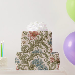 Weiches Scrollwork-Garten-Blumenmuster Geschenkpapier