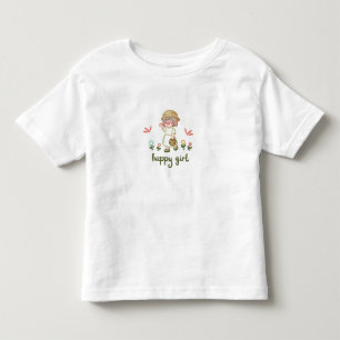 Weiches & Spielendes Design Süße Cartoon Mädchen T Kleinkind T-shirt