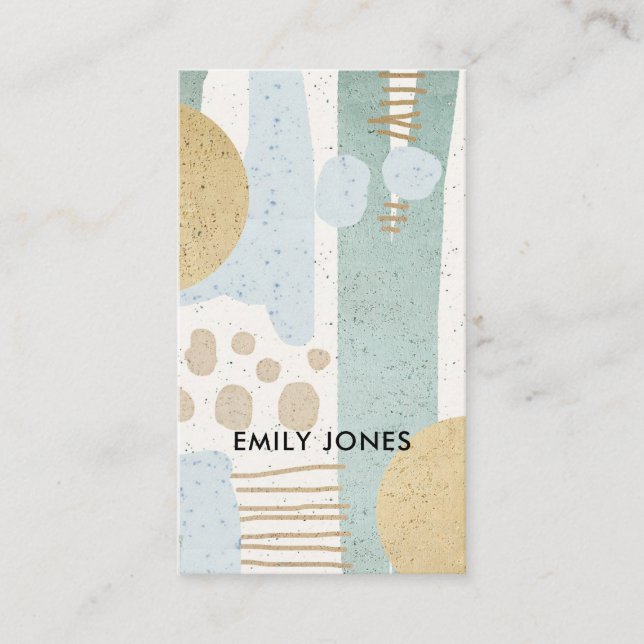WEICHES SUBTILES AQUA-MODERNE ABSTRAKTE VISITENKARTE (Vorderseite)