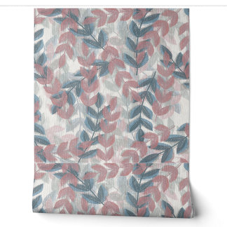 Weiches Taupe und gedämpfte Navy-Efeu-Blumen Tapete