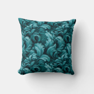 Weiches Teal Türkis Florales Elegantes Komfort Kissen
